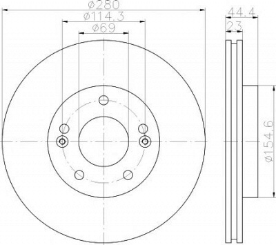 HELLA PAGID 8dd355118371 -  Тормозной диск